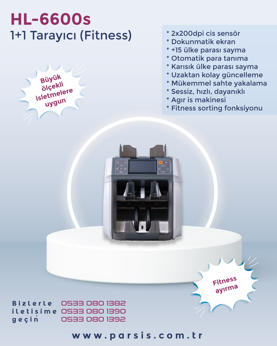 SAMUTO Model-6600s profesyonel para sayma makinesi